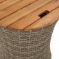 Preview: Garten-Beistelltische 2 Stk. mit Holzplatte Grau Poly Rattan