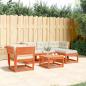 Preview: ARDEBO.de - 5tlg. Garten-Lounge-Set mit Kissen Wachsbraun Massivholz Kiefer