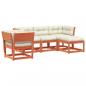 Preview: 5tlg. Garten-Lounge-Set mit Kissen Wachsbraun Massivholz Kiefer