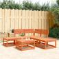 Preview: ARDEBO.de - 5-tlg. Garten-Sofagarnitur Wachsbraun Massivholz Kiefer