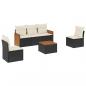 Preview: 6-tlg. Garten-Sofagarnitur mit Kissen Schwarz Poly Rattan