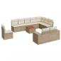 Preview: 11-tlg. Garten-Sofagarnitur mit Kissen Beige Poly Rattan