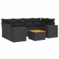 Preview: ARDEBO.de - 7-tlg. Garten-Sofagarnitur mit Kissen Schwarz Poly Rattan