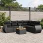 Preview: ARDEBO.de - 7-tlg. Garten-Sofagarnitur mit Kissen Schwarz Poly Rattan