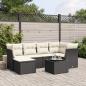 Preview: ARDEBO.de - 7-tlg. Garten-Sofagarnitur mit Kissen Schwarz Poly Rattan