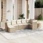 Preview: ARDEBO.de - 7-tlg. Garten-Sofagarnitur mit Kissen Beige Poly Rattan