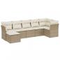 Preview: 7-tlg. Garten-Sofagarnitur mit Kissen Beige Poly Rattan