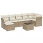 Preview: 8-tlg. Garten-Sofagarnitur mit Kissen Beige Poly Rattan