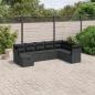 Preview: ARDEBO.de - 8-tlg. Garten-Sofagarnitur mit Kissen Schwarz Poly Rattan