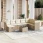 Preview: ARDEBO.de - 9-tlg. Garten-Sofagarnitur mit Kissen Beige Poly Rattan