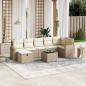 Preview: ARDEBO.de - 8-tlg. Garten-Sofagarnitur mit Kissen Beige Poly Rattan