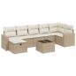 Preview: 8-tlg. Garten-Sofagarnitur mit Kissen Beige Poly Rattan