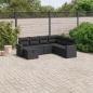 Preview: ARDEBO.de - 7-tlg. Garten-Sofagarnitur mit Kissen Schwarz Poly Rattan