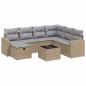 Preview: 8-tlg. Garten-Sofagarnitur mit Kissen Beige Poly Rattan