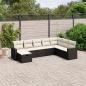 Preview: ARDEBO.de - 8-tlg. Garten-Sofagarnitur mit Kissen Schwarz Poly Rattan