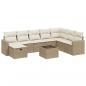 Preview: 9-tlg. Garten-Sofagarnitur mit Kissen Beige Poly Rattan