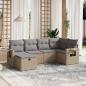 Preview: ARDEBO.de - 6-tlg. Garten-Sofagarnitur mit Kissen Beige Poly Rattan