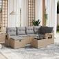 Preview: ARDEBO.de - 7-tlg. Garten-Sofagarnitur mit Kissen Beige Poly Rattan