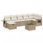 Preview: 8-tlg. Garten-Sofagarnitur mit Kissen Beige Poly Rattan