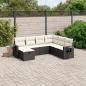 Preview: ARDEBO.de - 7-tlg. Garten-Sofagarnitur mit Kissen Schwarz Poly Rattan