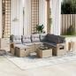 Preview: ARDEBO.de - 8-tlg. Garten-Sofagarnitur mit Kissen Beige Poly Rattan