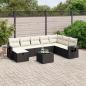 Preview: ARDEBO.de - 9-tlg. Garten-Sofagarnitur mit Kissen Schwarz Poly Rattan