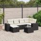 Preview: ARDEBO.de - 7-tlg. Garten-Sofagarnitur mit Kissen Schwarz Poly Rattan