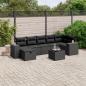 Preview: ARDEBO.de - 8-tlg. Garten-Sofagarnitur mit Kissen Schwarz Poly Rattan