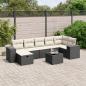 Preview: ARDEBO.de - 8-tlg. Garten-Sofagarnitur mit Kissen Schwarz Poly Rattan