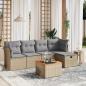 Preview: ARDEBO.de - 6-tlg. Garten-Sofagarnitur mit Kissen Beige Poly Rattan