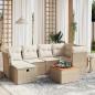 Preview: ARDEBO.de - 7-tlg. Garten-Sofagarnitur mit Kissen Beige Poly Rattan