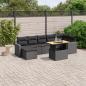 Preview: ARDEBO.de - 8-tlg. Garten-Sofagarnitur mit Kissen Schwarz Poly Rattan