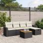 Preview: ARDEBO.de - 6-tlg. Garten-Sofagarnitur mit Kissen Schwarz Poly Rattan