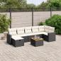 Preview: ARDEBO.de - 8-tlg. Garten-Sofagarnitur mit Kissen Schwarz Poly Rattan