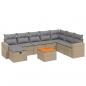 Preview: 9-tlg. Garten-Sofagarnitur mit Kissen Beige Poly Rattan