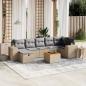 Preview: ARDEBO.de - 8-tlg. Garten-Sofagarnitur mit Kissen Beige Poly Rattan