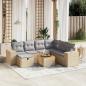 Preview: ARDEBO.de - 8-tlg. Garten-Sofagarnitur mit Kissen Beige Poly Rattan