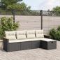 Preview: ARDEBO.de - 5-tlg. Garten-Sofagarnitur mit Kissen Schwarz Poly Rattan