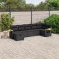 Preview: ARDEBO.de - 7-tlg. Garten-Sofagarnitur mit Kissen Schwarz Poly Rattan