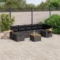 Preview: ARDEBO.de - 8-tlg. Garten-Sofagarnitur mit Kissen Schwarz Poly Rattan