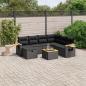 Preview: ARDEBO.de - 8-tlg. Garten-Sofagarnitur mit Kissen Schwarz Poly Rattan