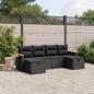 Preview: ARDEBO.de - 6-tlg. Garten-Sofagarnitur mit Kissen Schwarz Poly Rattan