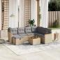 Preview: ARDEBO.de - 8-tlg. Garten-Sofagarnitur mit Kissen Beige Poly Rattan