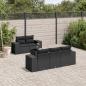 Preview: ARDEBO.de - 6-tlg. Garten-Sofagarnitur mit Kissen Schwarz Poly Rattan