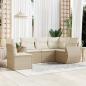 Preview: ARDEBO.de - 5-tlg. Garten-Sofagarnitur mit Kissen Beige Poly Rattan