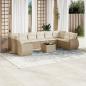 Preview: ARDEBO.de - 11-tlg. Garten-Sofagarnitur mit Kissen Beige Poly Rattan