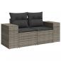 Preview: 8-tlg. Garten-Sofagarnitur mit Kissen Grau Poly Rattan