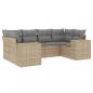 Preview: 6-tlg. Garten-Sofagarnitur mit Kissen Beige Poly Rattan