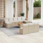 Preview: ARDEBO.de - 11-tlg. Garten-Sofagarnitur mit Kissen Beige Poly Rattan