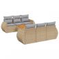 Preview: 7-tlg. Garten-Sofagarnitur mit Kissen Beige Poly Rattan